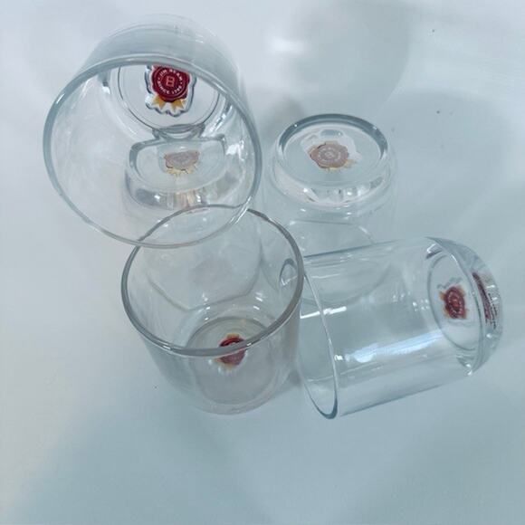 Jim Beam Whiskey Lowball Glass Set of 5 Red Label on Base Barware Cocktail EUC - Picture 10 of 10